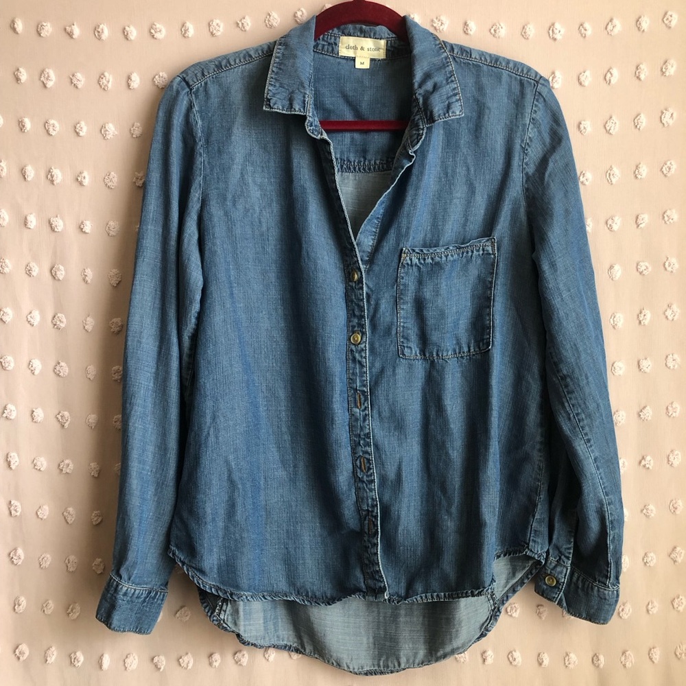 Cloth & Stone Long Sleeve Denim Button Up